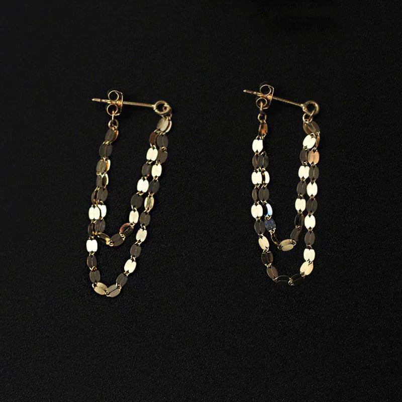 Tassel earrings with sequin chain