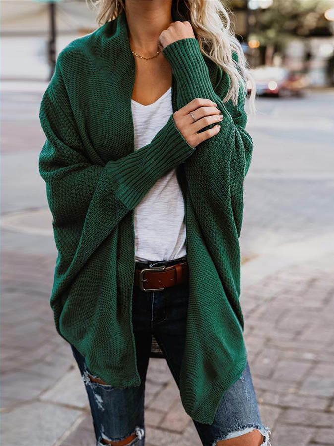 Stunncal Bat sleeve plus size long knitted cardigan sweater£¨13 colors£©