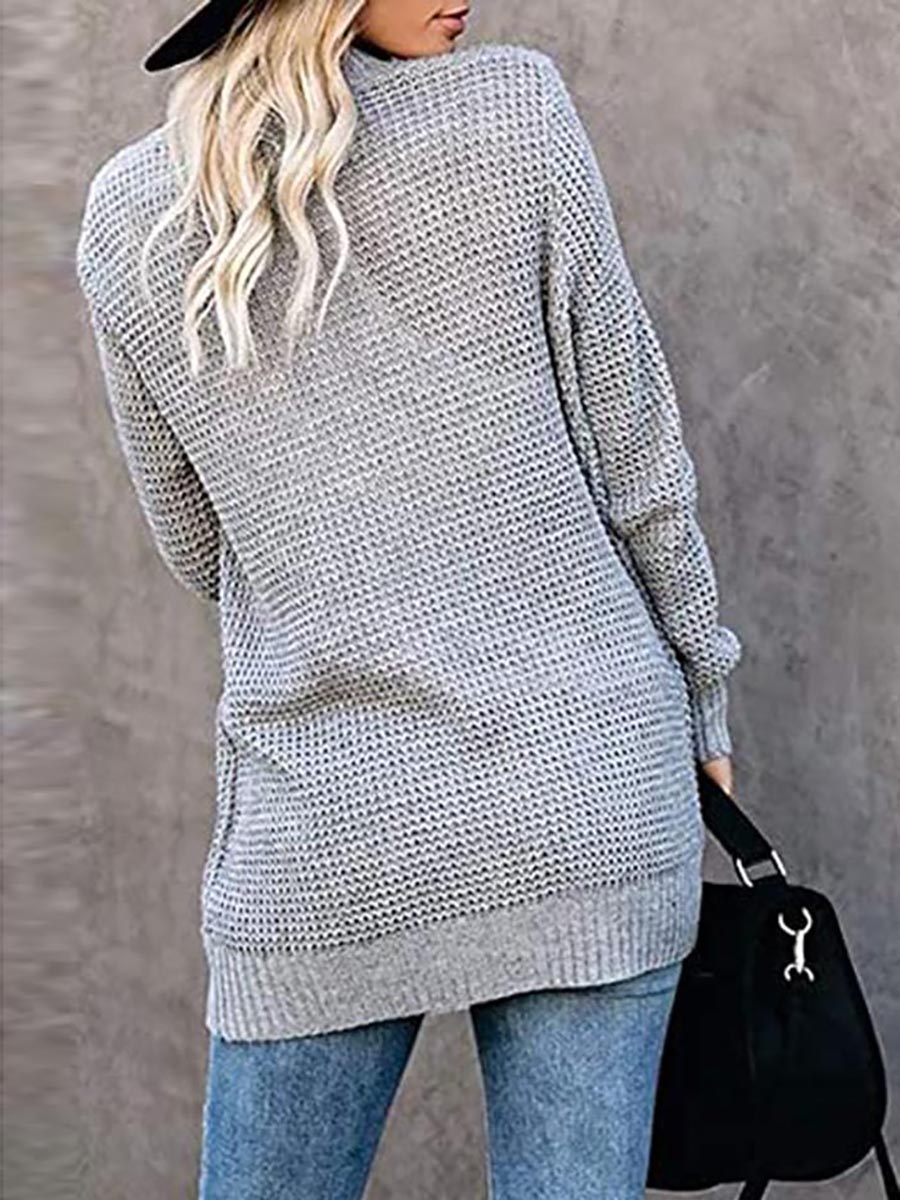 Stunncal Solid Color Long Sleeve Knitted Cardigan£¨5 colors£©