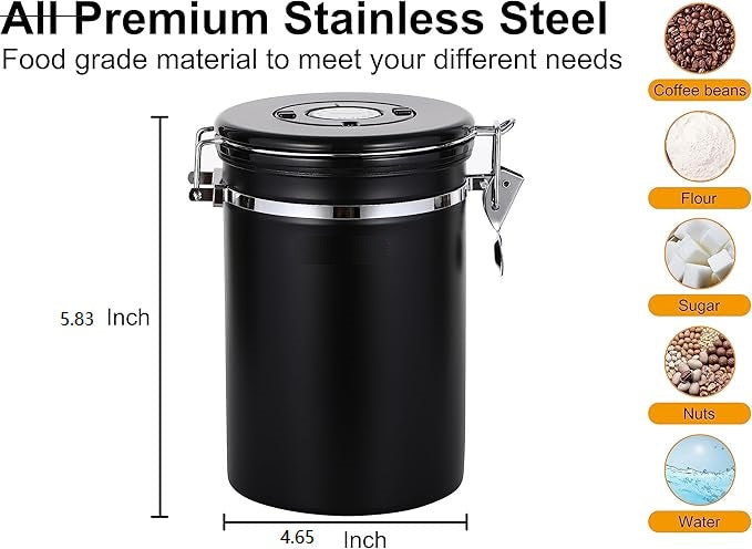 Coffee Canister Stainless Steel Storage Container with Scoop£¬1.5L