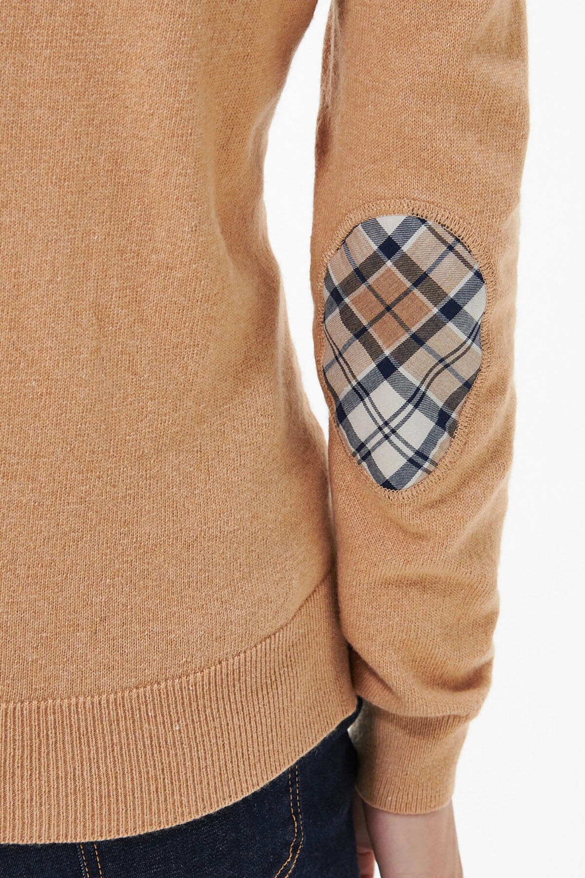 Roll Collar Sweater - CARAMEL HESSIAN TART