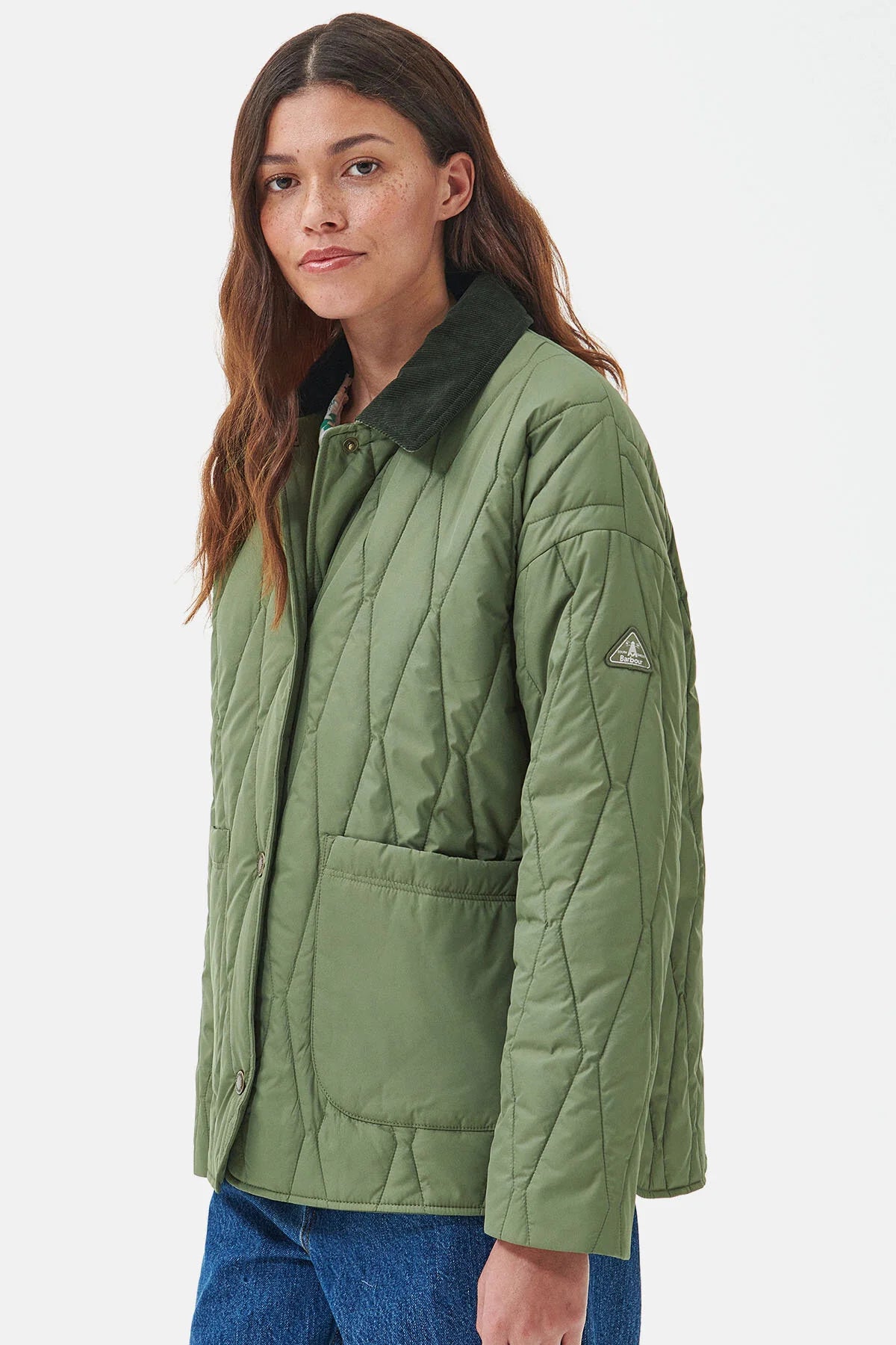 Delphinium quilt - OLIVINE