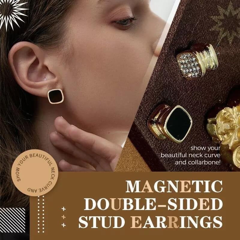 Magnetic Diamond Double-sided Stud Earrings(Left Ear + Right Ear)