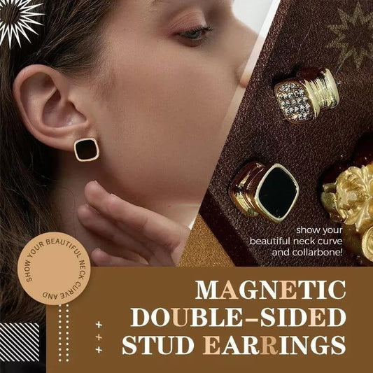 Magnetic Diamond Double-sided Stud Earrings(Left Ear + Right Ear)