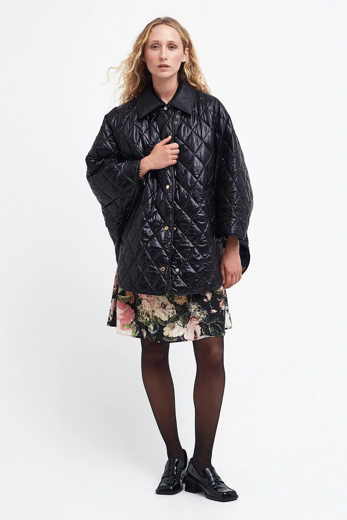 Tolsford Quilted Cape - BLACK