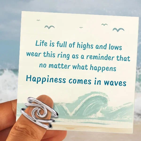 🌊Happiness Comes In Waves Ring💖