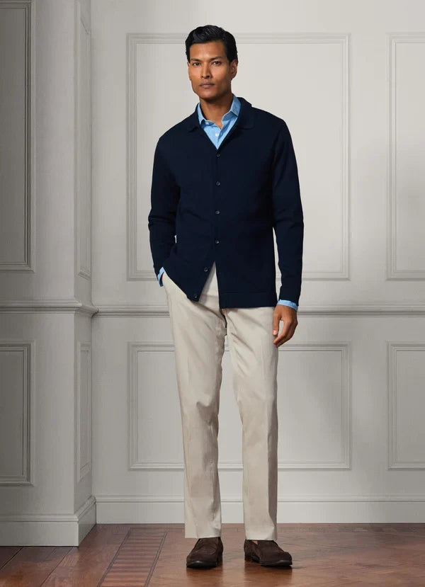 Cotton-Silk Knitted Overshirt - Woven In Italy