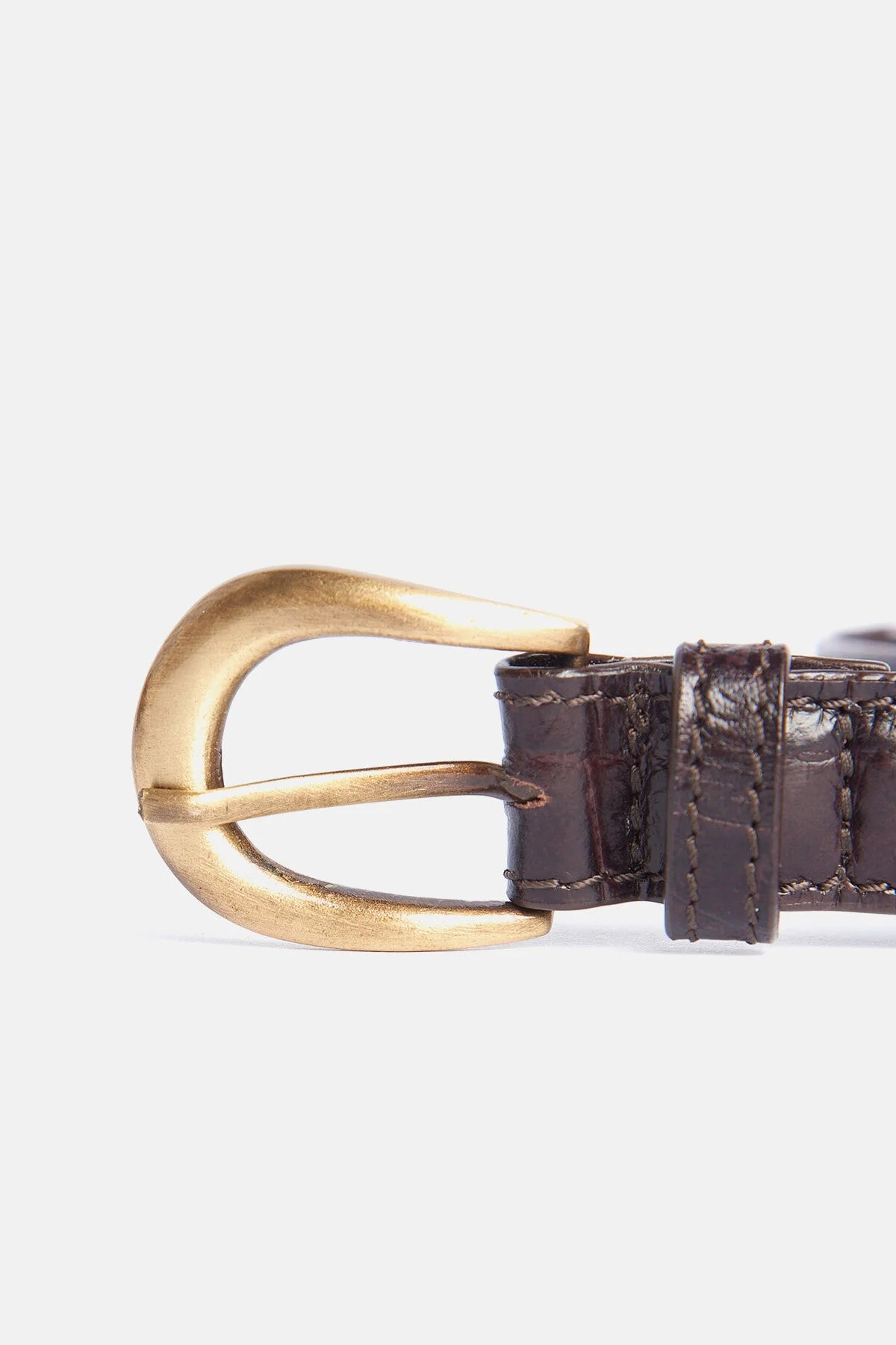 Faux Croc Belt - BLACK CHERRY