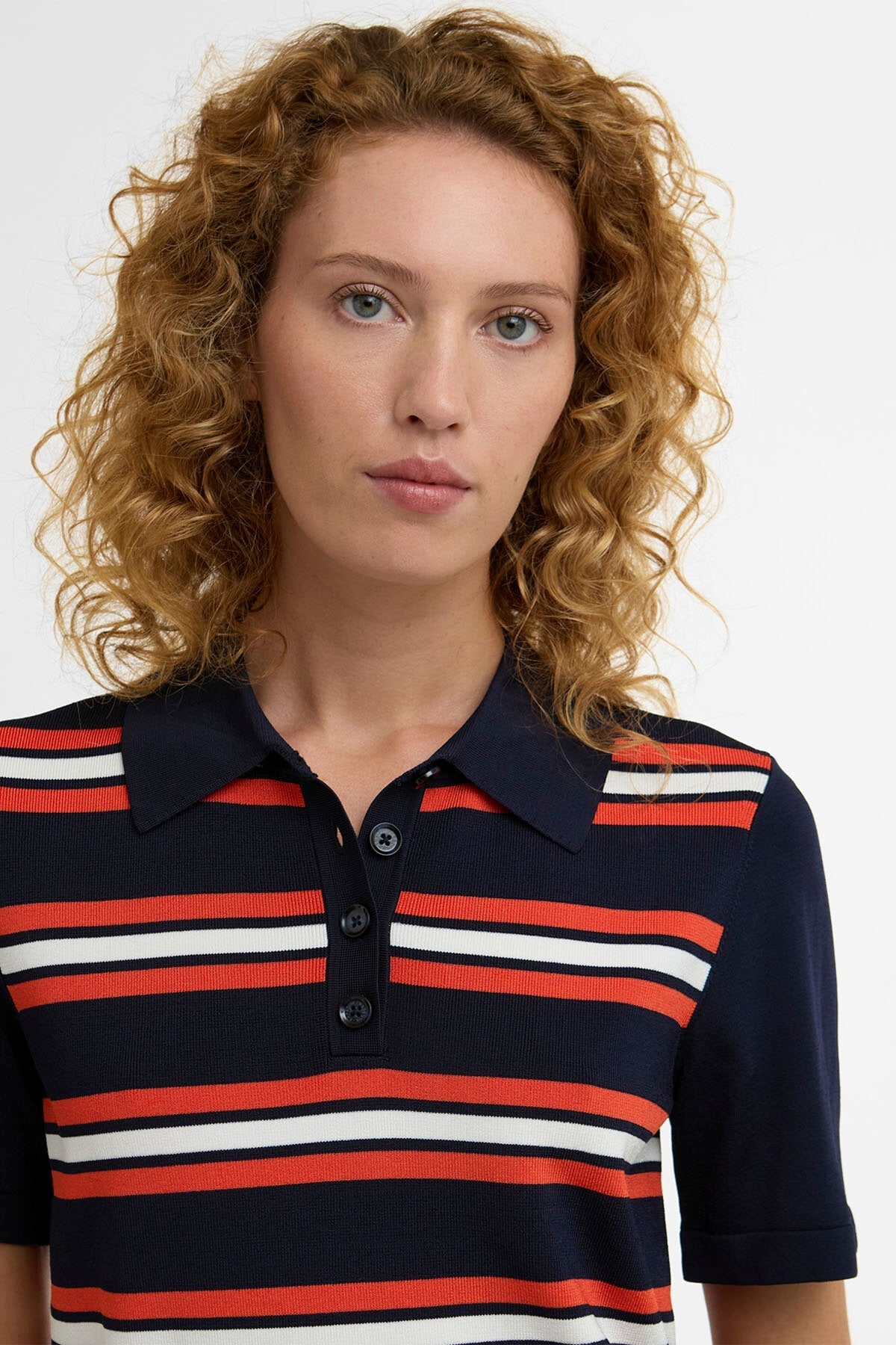 Launton Striped Knitted Polo Shirt