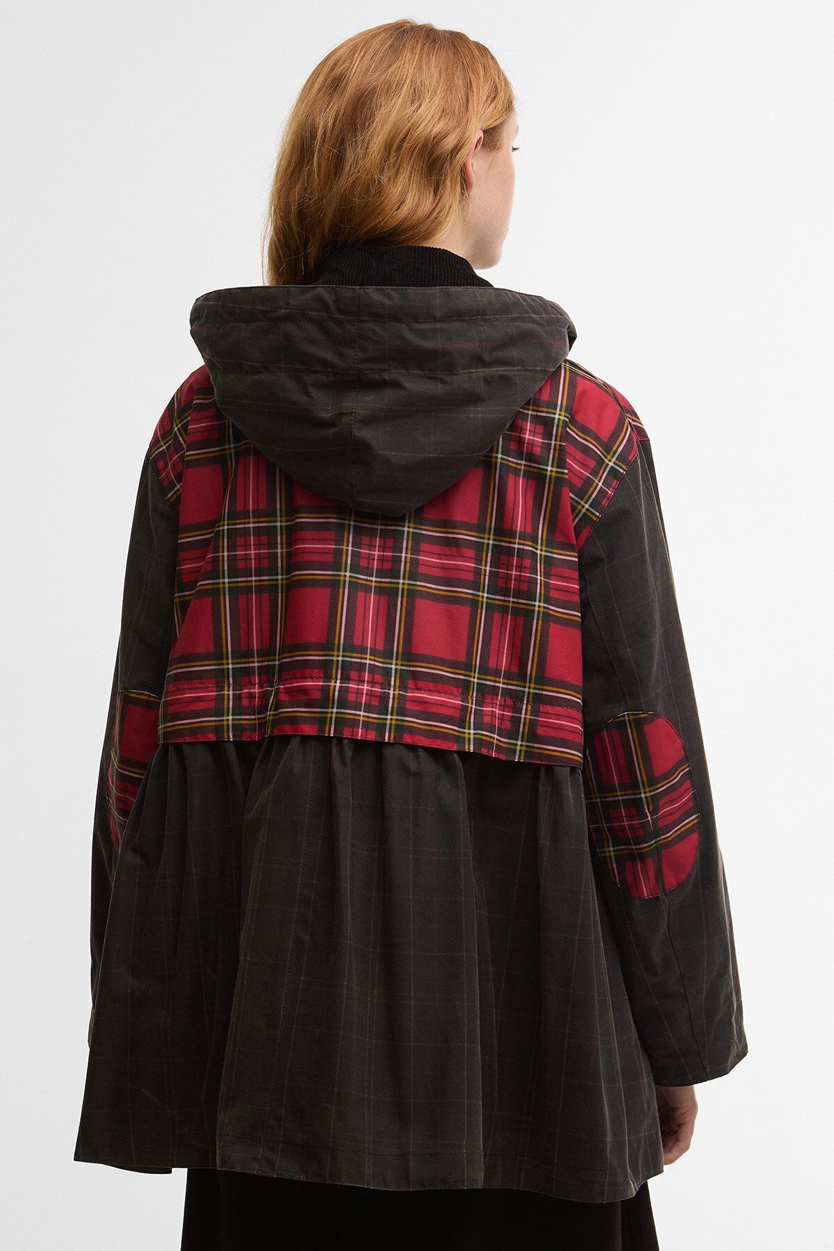 Tartan Peplum Waxed Jacket