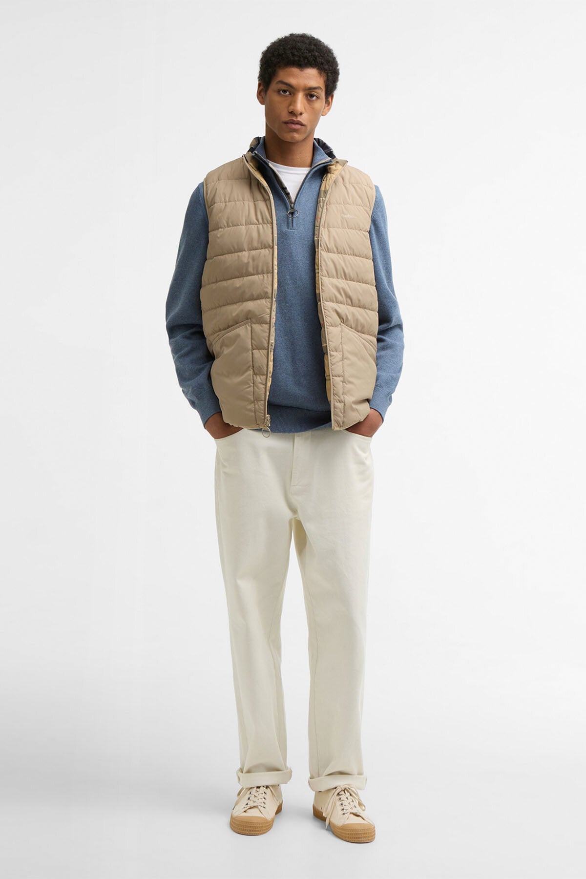 Reversible Tartan Puffer Gilet