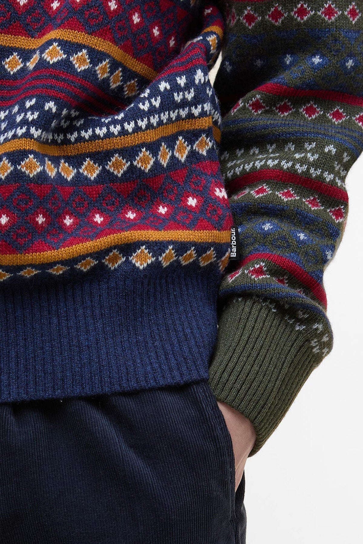 Patchwork Fair Isle Crew Neck Jumper
