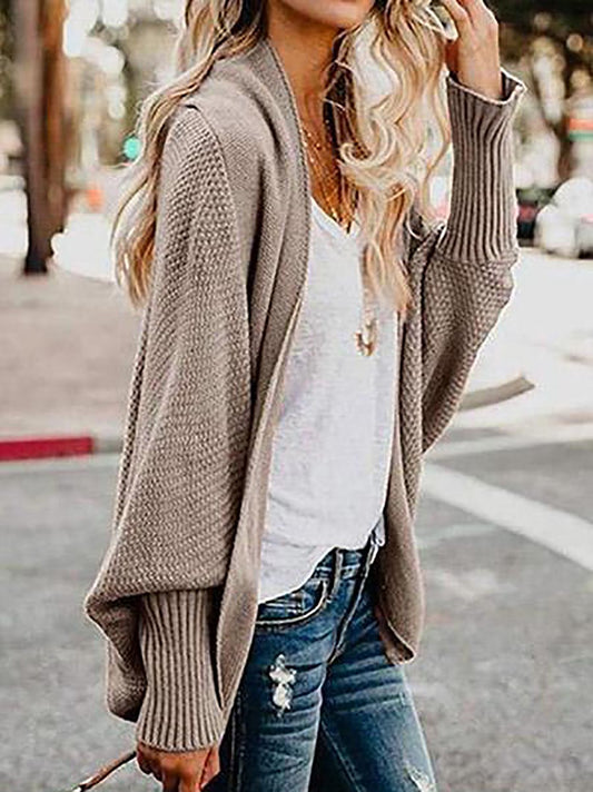 Stunncal Bat sleeve plus size long knitted cardigan sweater£¨13 colors£©