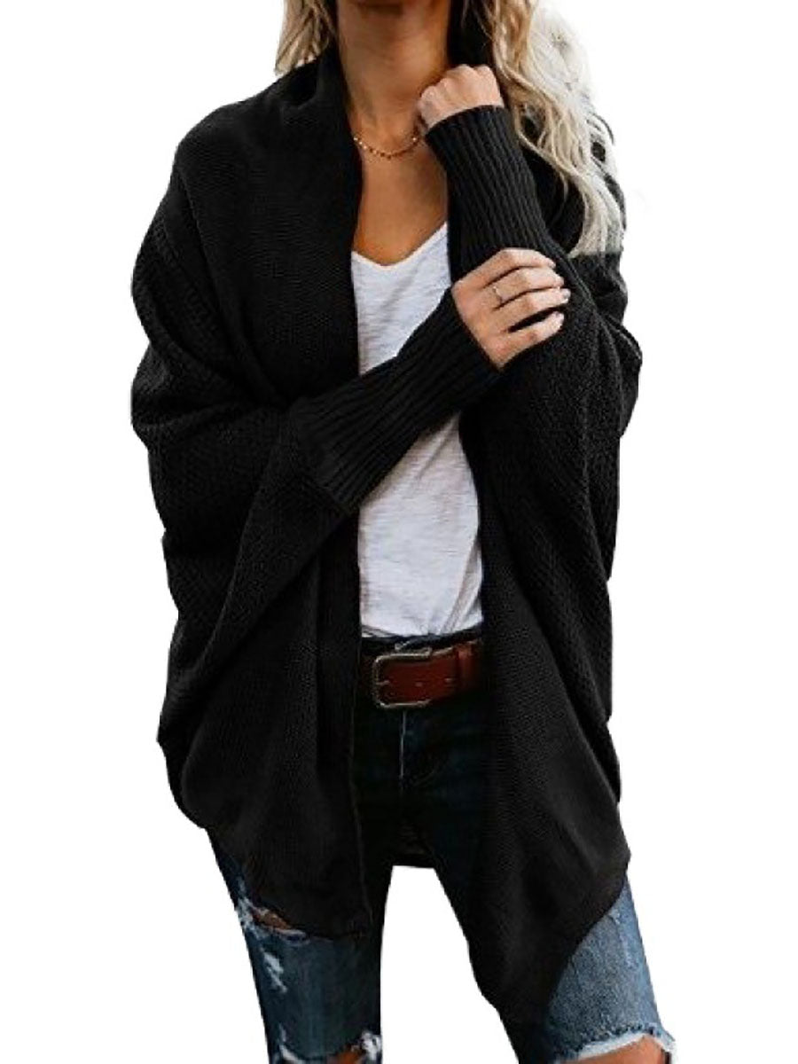 Stunncal Bat sleeve plus size long knitted cardigan sweater£¨13 colors£©