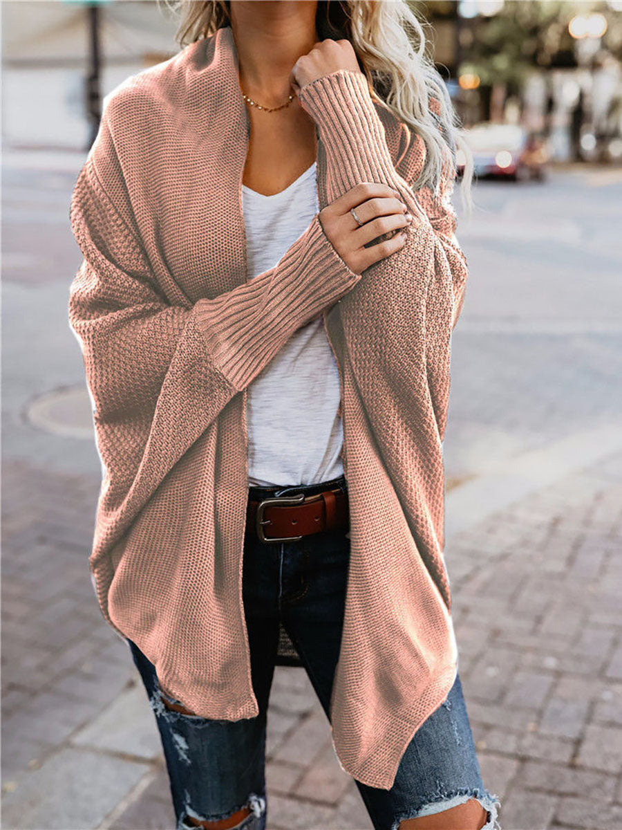 Stunncal Bat sleeve plus size long knitted cardigan sweater£¨13 colors£©