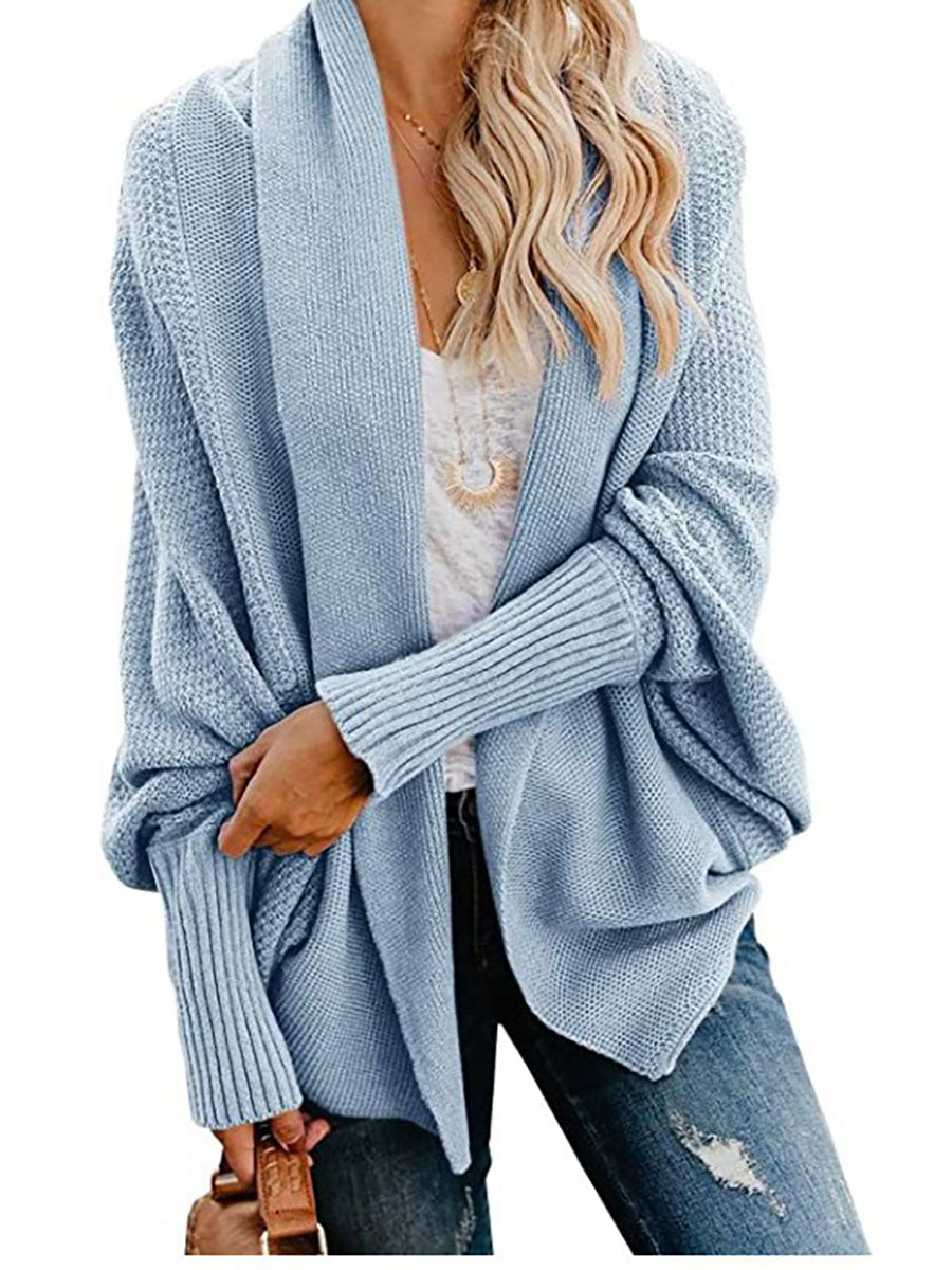 Stunncal Bat sleeve plus size long knitted cardigan sweater£¨13 colors£©