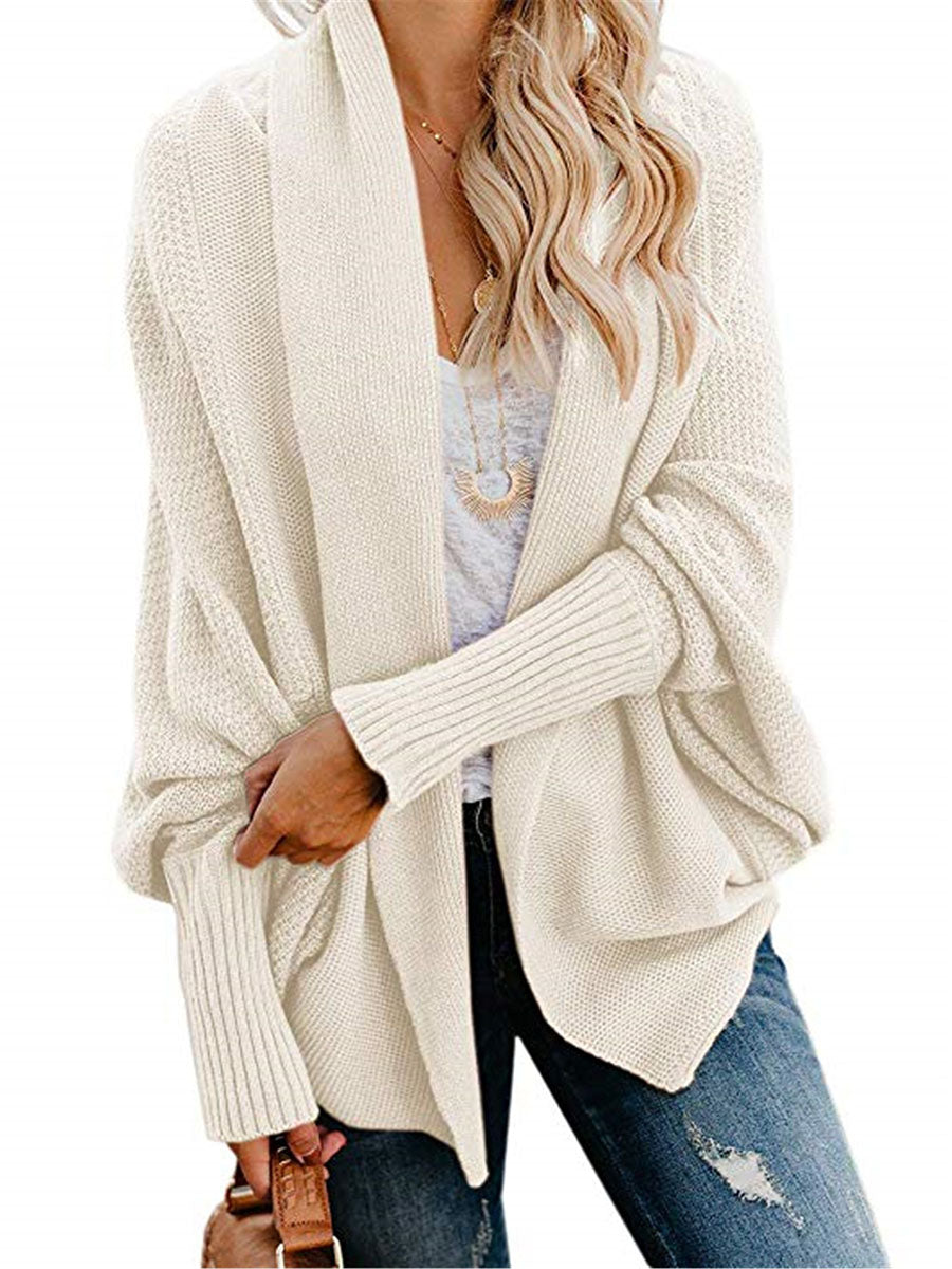 Stunncal Bat sleeve plus size long knitted cardigan sweater£¨13 colors£©