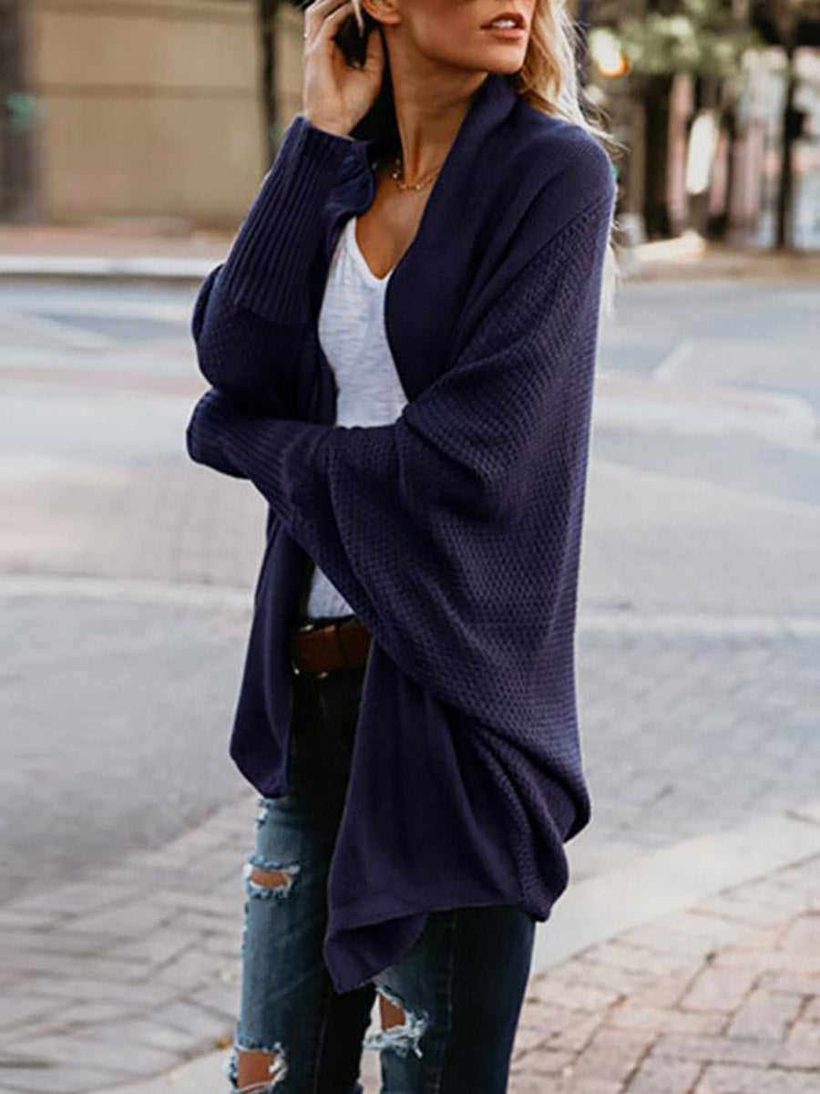 Stunncal Bat sleeve plus size long knitted cardigan sweater£¨13 colors£©