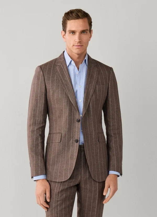 Pure Linen Wide Stripe Suit