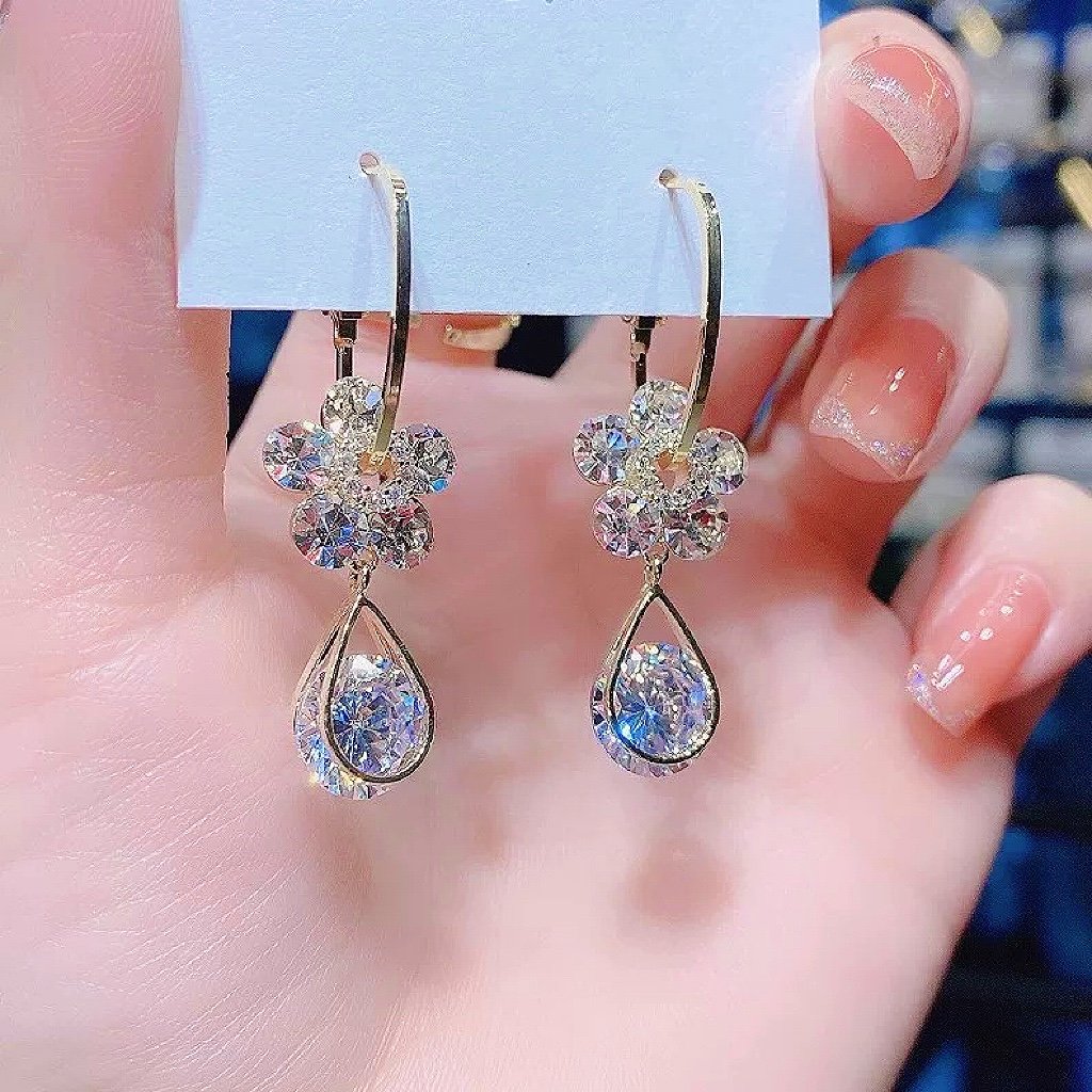💖 Fashion Flower Crystal Earrings
