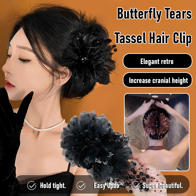 Butterfly Tears Tassel Hair Clip
