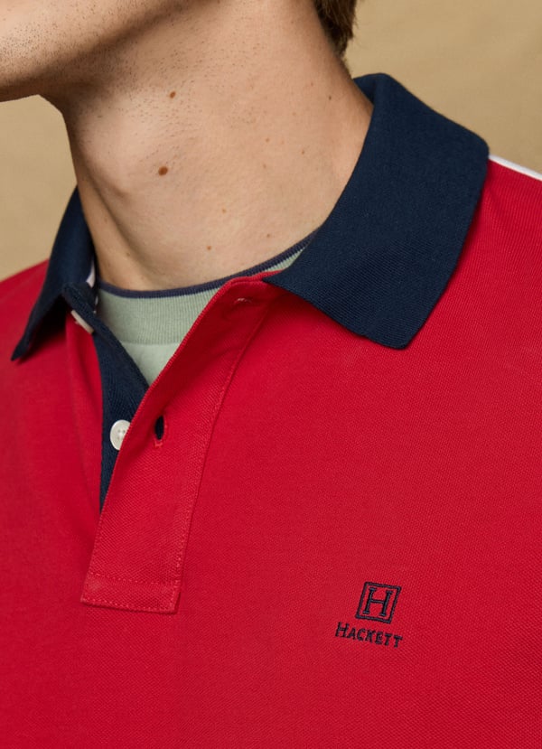 Classic Fit Short Sleeve Colour Block Polo