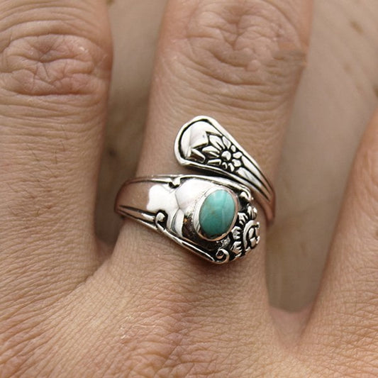 🎁Turquoise Spoon Silver Ring