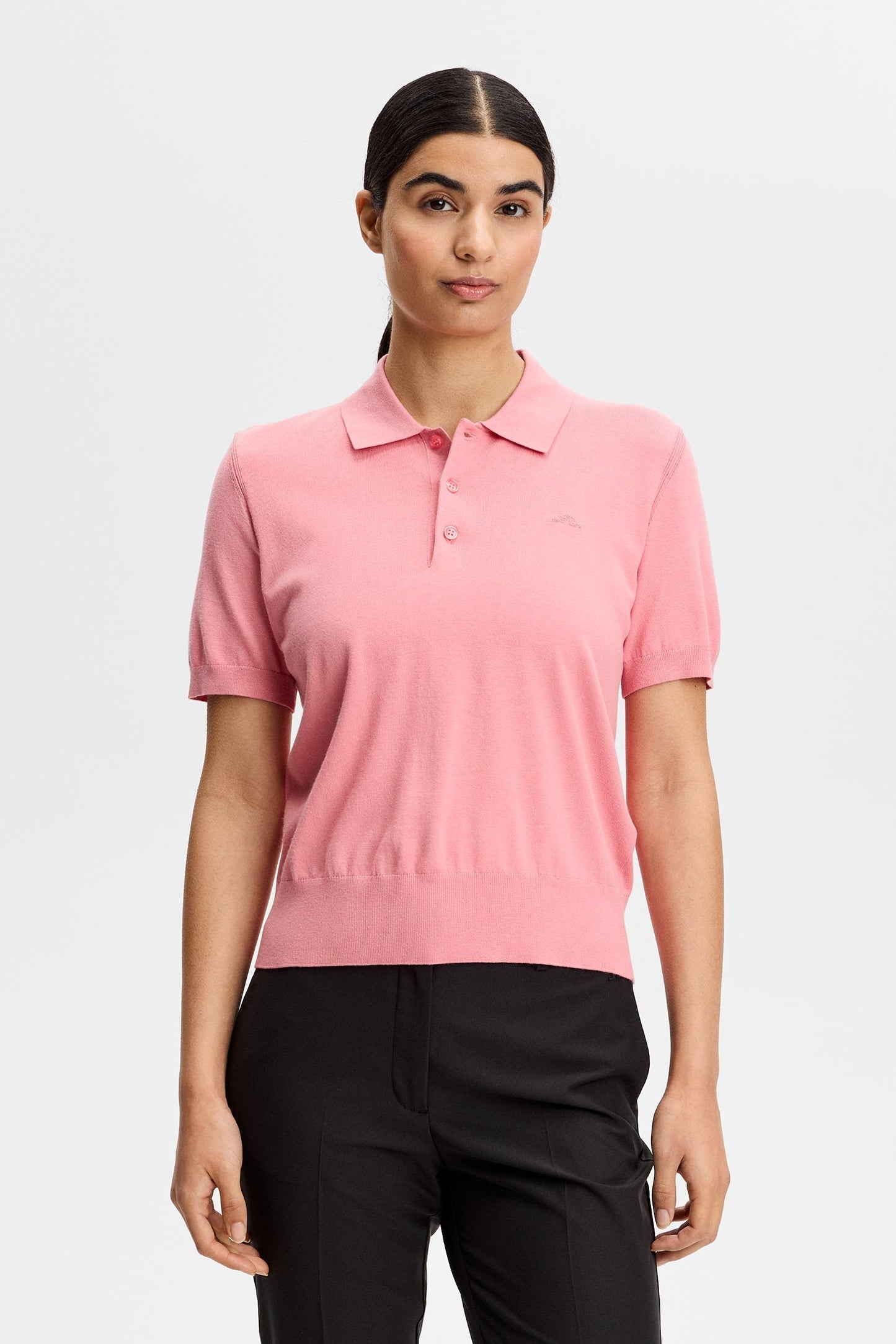 Blake SS Knit Polo / Flamingo Plume