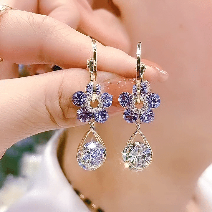 💖 Fashion Flower Crystal Earrings