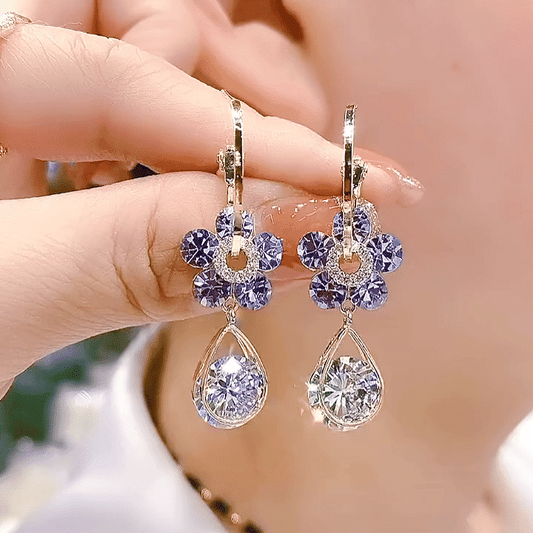 💖 Fashion Flower Crystal Earrings