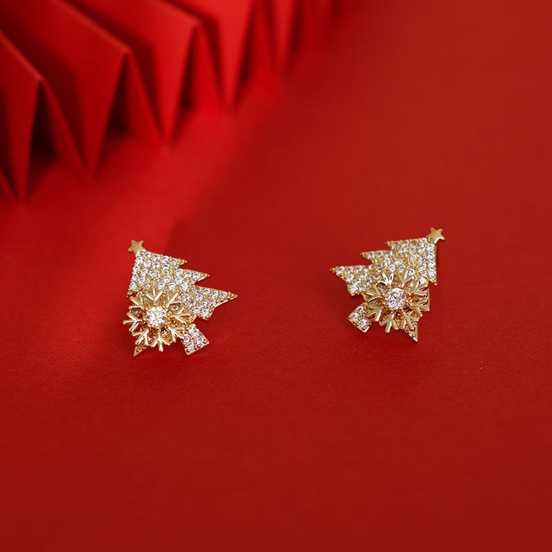 🎁Rotatable Snowflake Christmas Tree Earrings