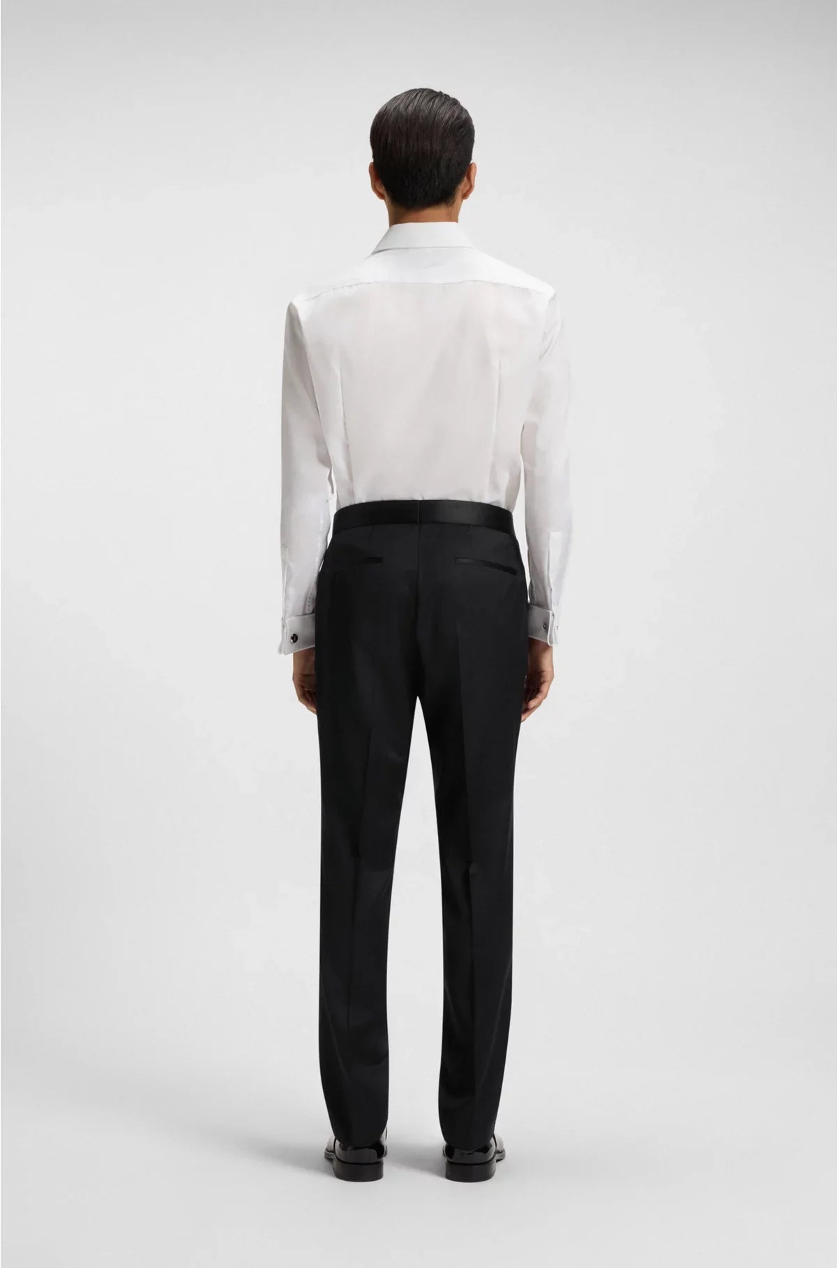 REGULAR-FIT TUXEDO TROUSERS IN VIRGIN-WOOL SERGE