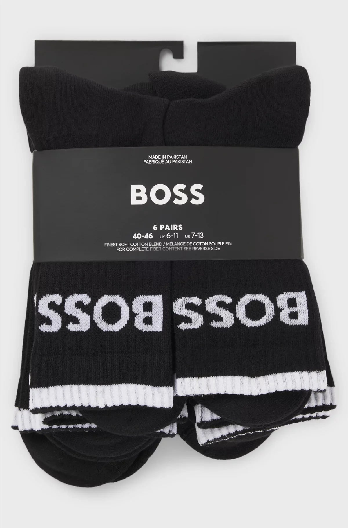 SIX-PACK OF RIBBED SHORT SOCKS IN A COTTON BLEND