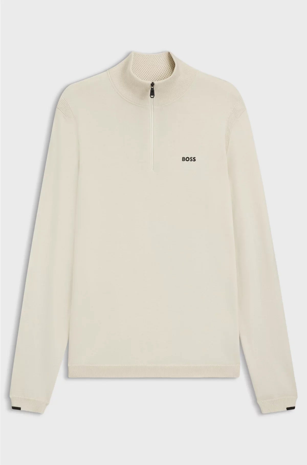 ZIP-NECK COTTON SWEATER WITH LOGO PRINT