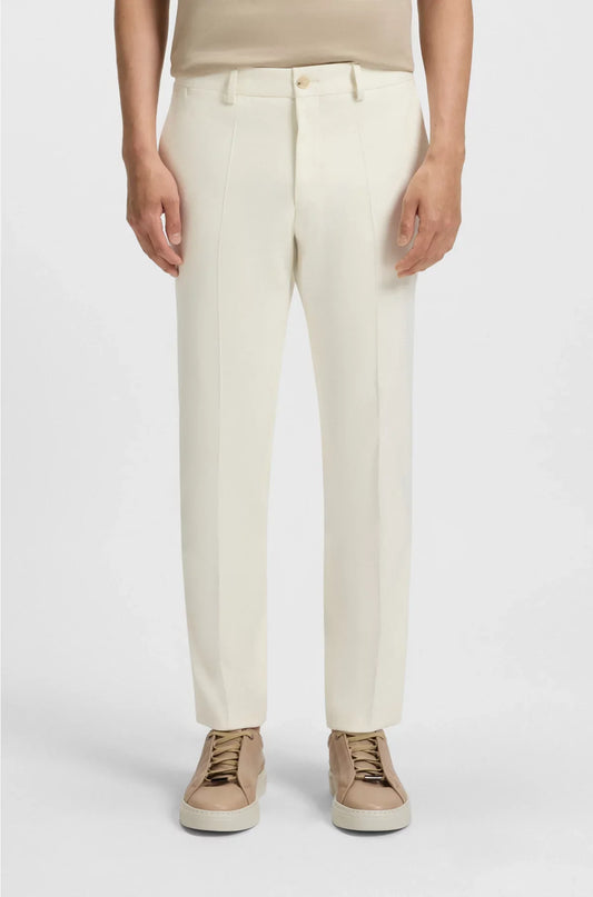 SLIM-FIT TROUSERS IN STRETCH DOUBLE-FACED FABRIC