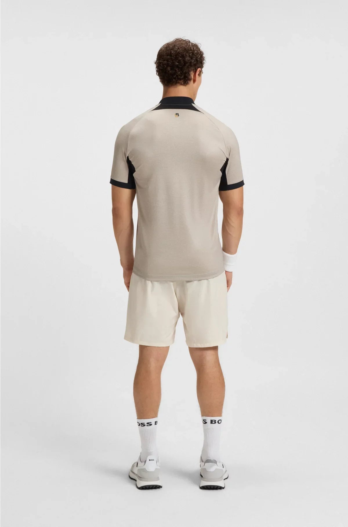 ZIP-NECK SLIM-FIT POLO SHIRT IN MESH JERSEY