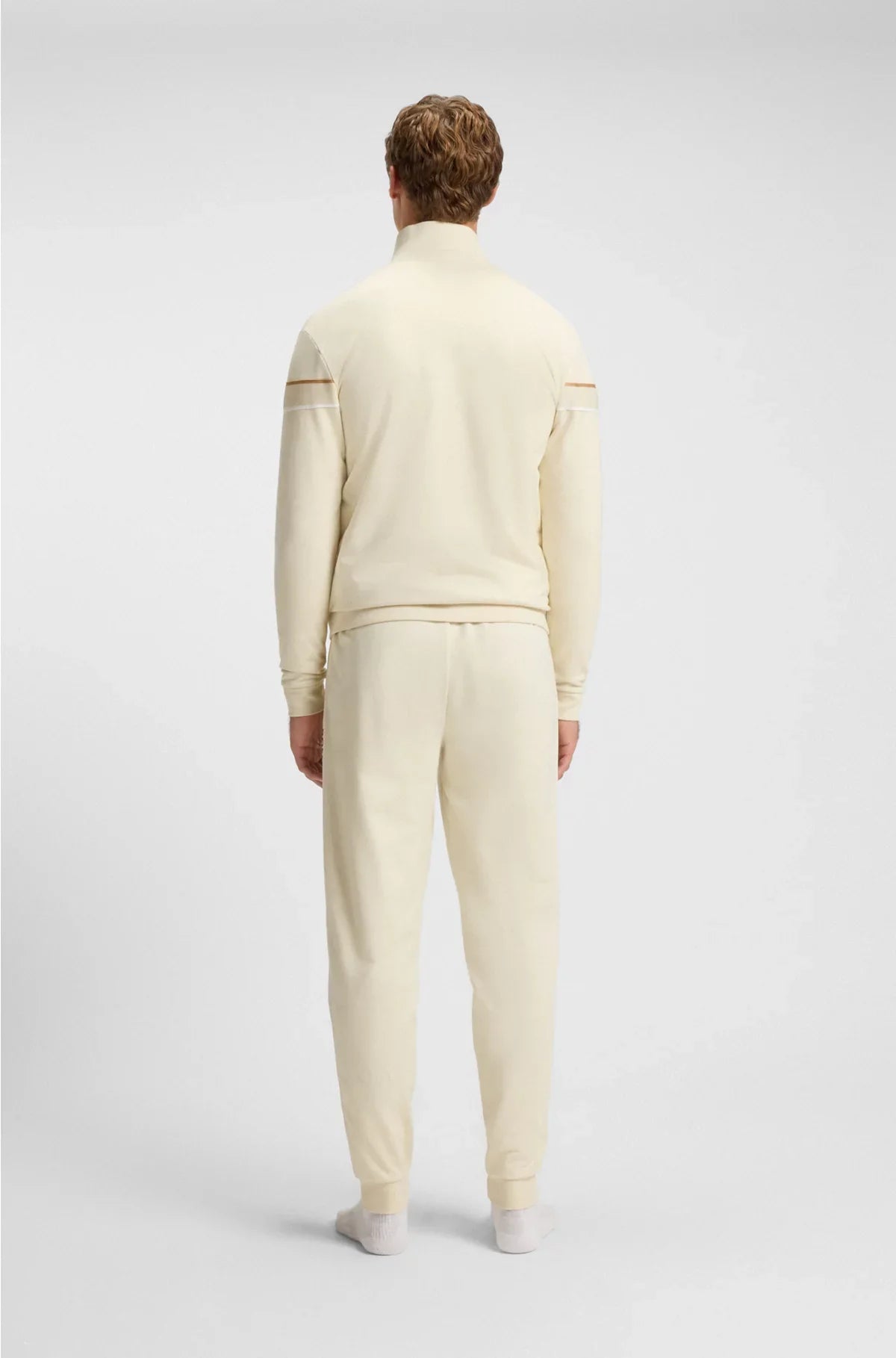 ZIP-UP JACKET IN COTTON TERRY WITH TAPE TRIMS