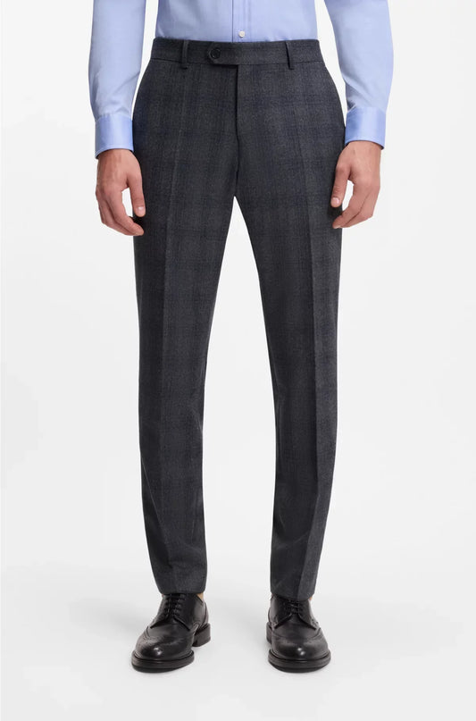 SLIM-FIT TROUSERS IN CHECKED VIRGIN WOOL