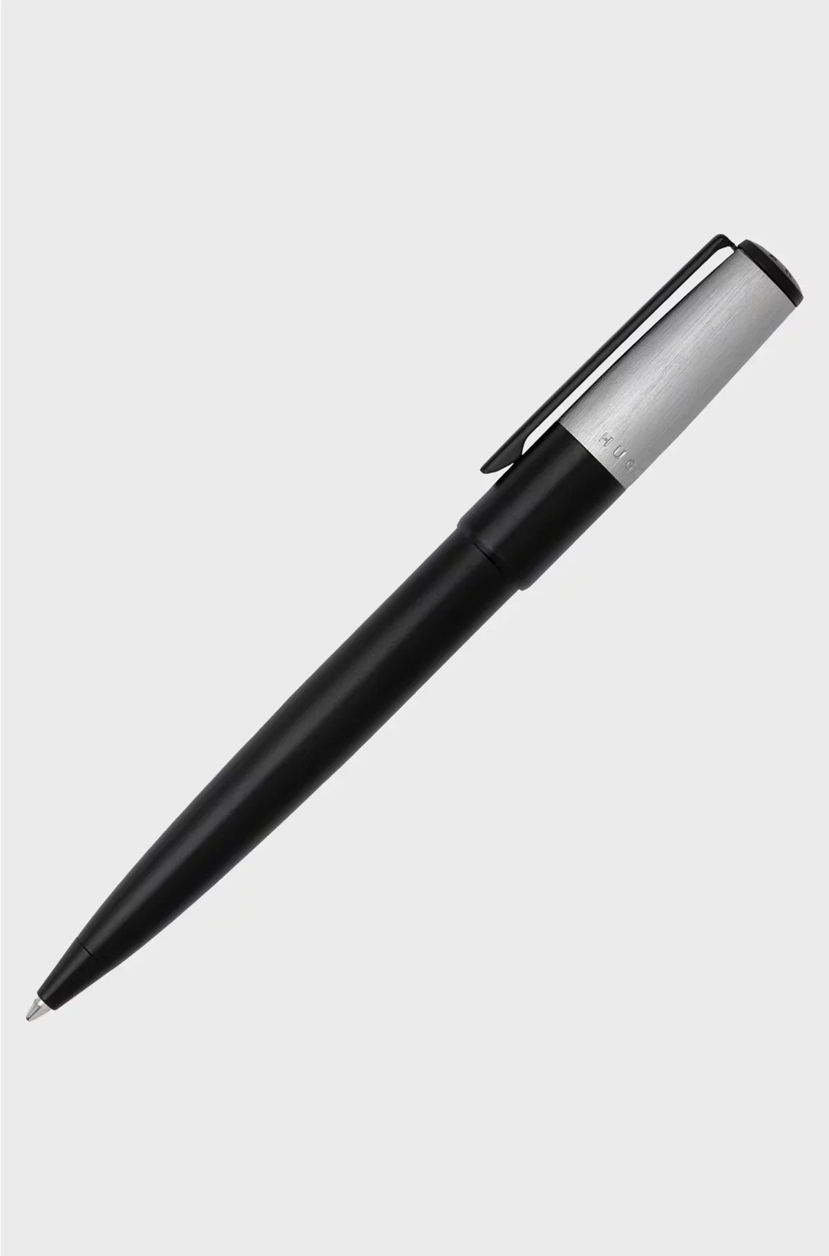 BALLPOINT PEN WITH BRUSHED BLACK AND CHROME EFFECTS