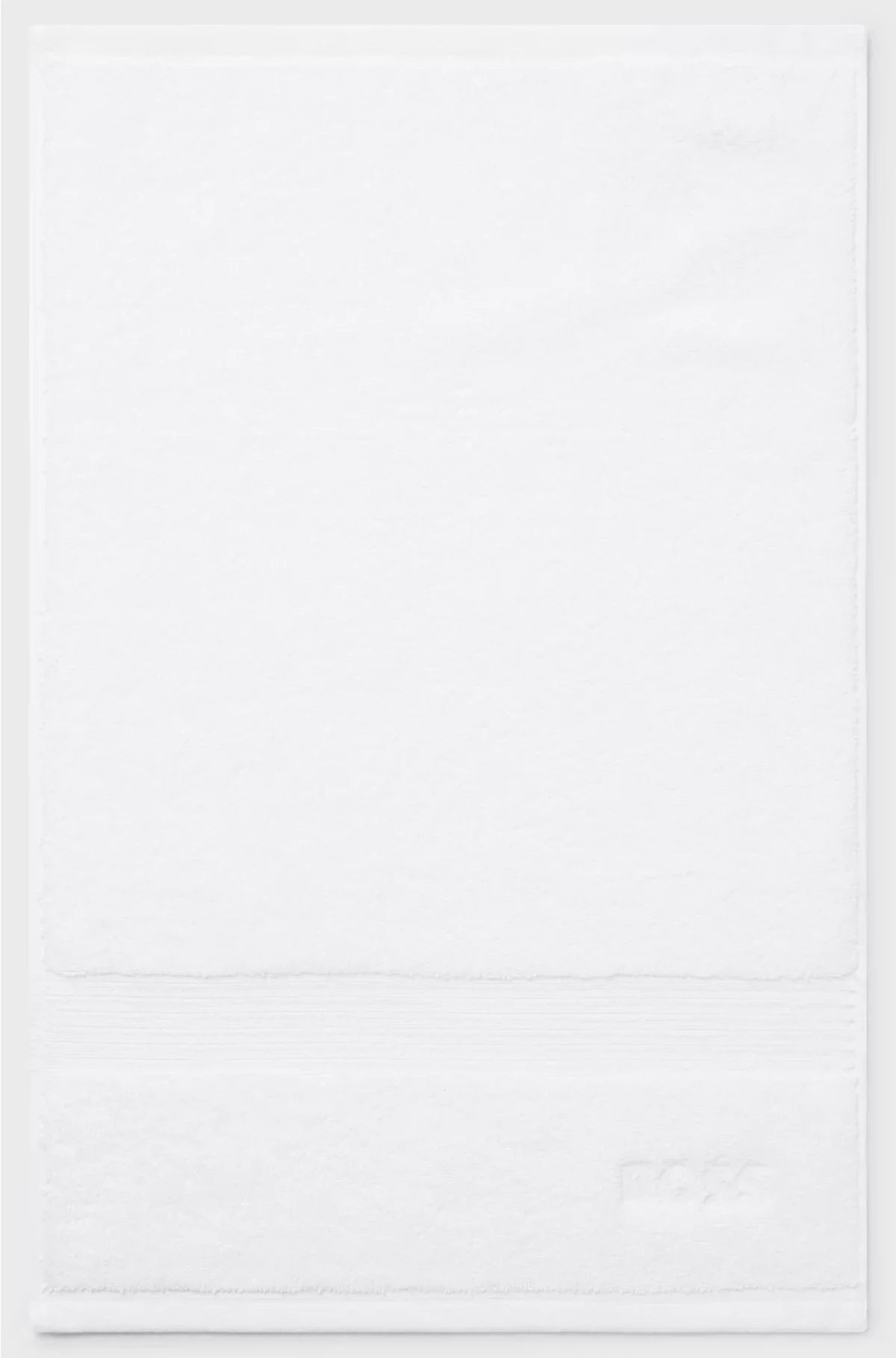 WHITE AEGEAN-COTTON GUEST TOWEL WITH TONAL LOGO