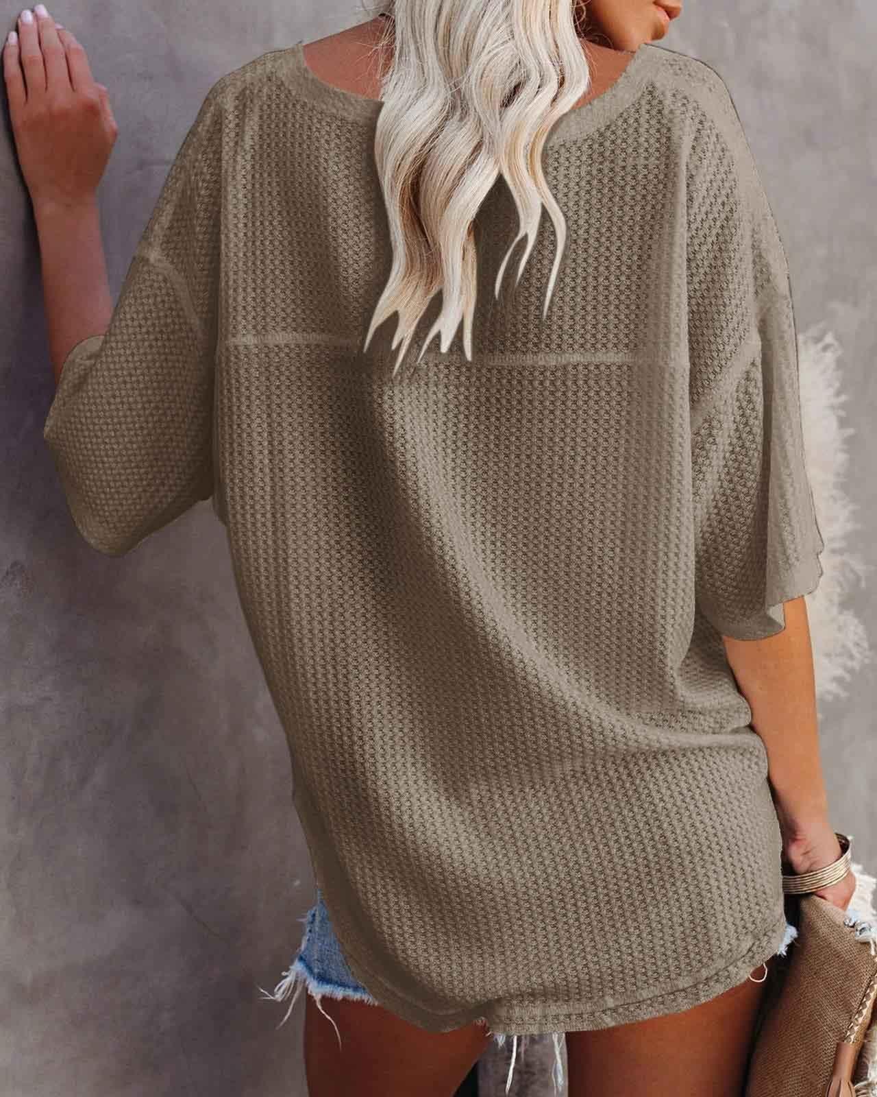 Stunncal V-Neck Dolman Sleeve Top