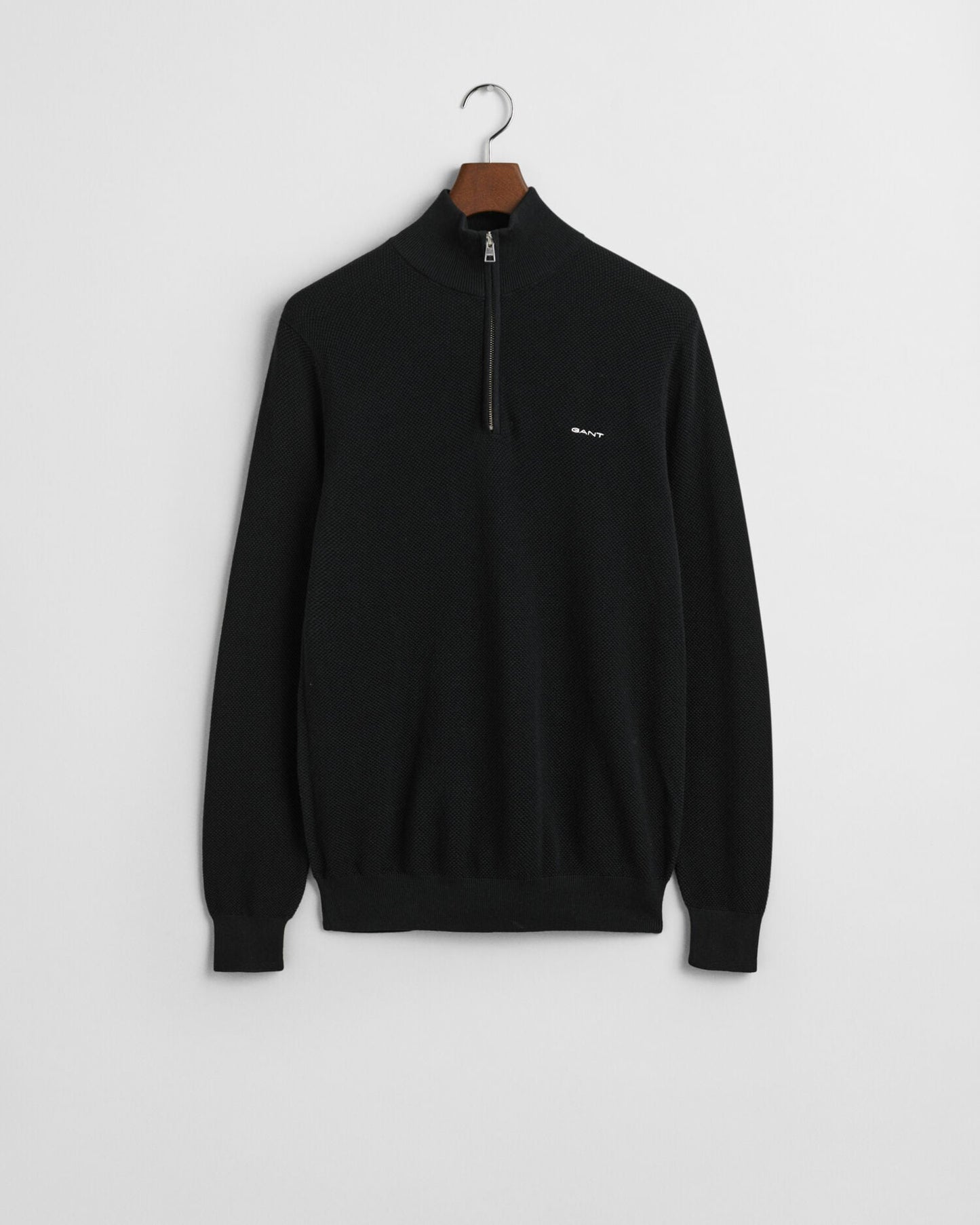 Cotton Pique Half-Zip Sweater