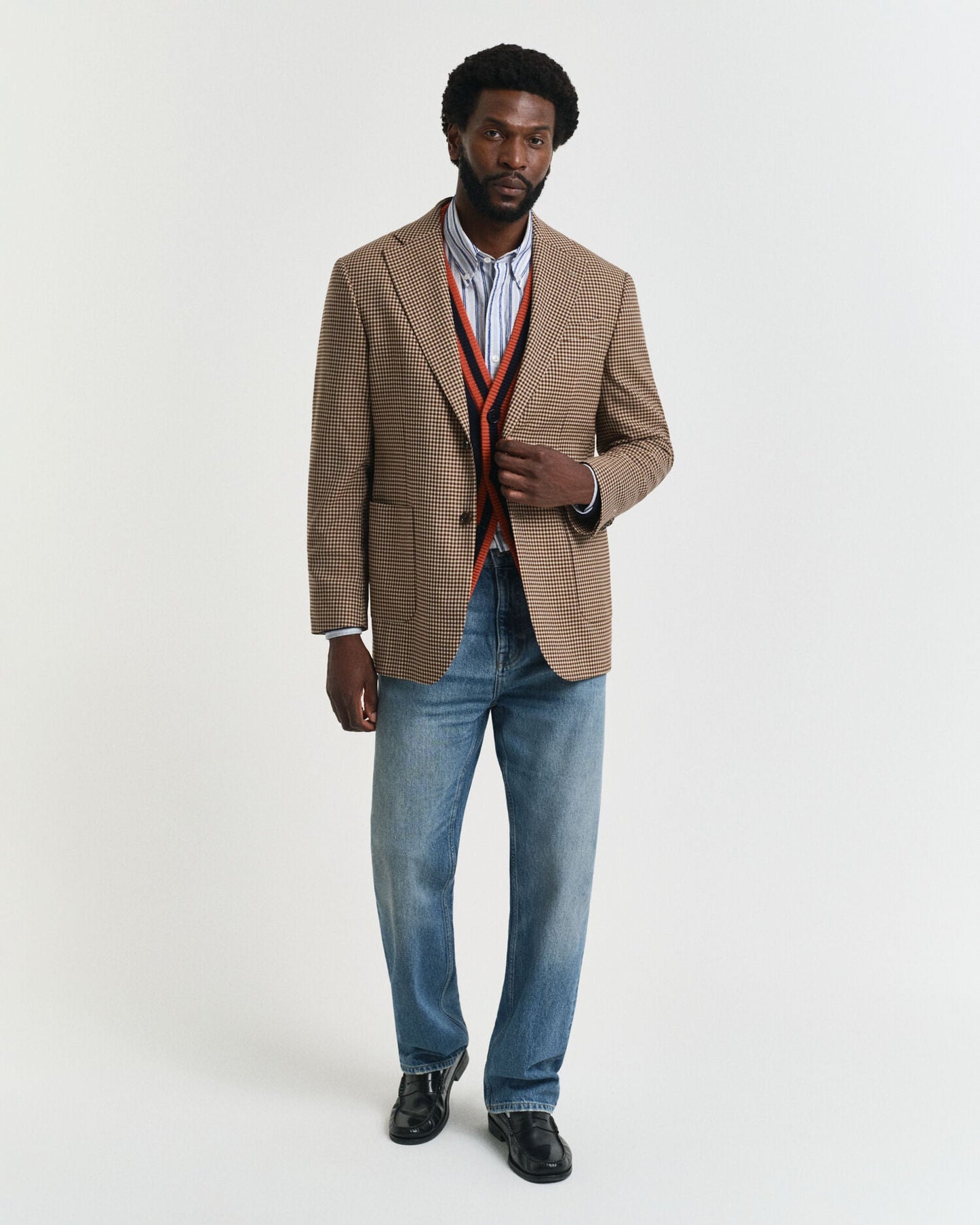 Relaxed Fit Gingham Checked Blazer