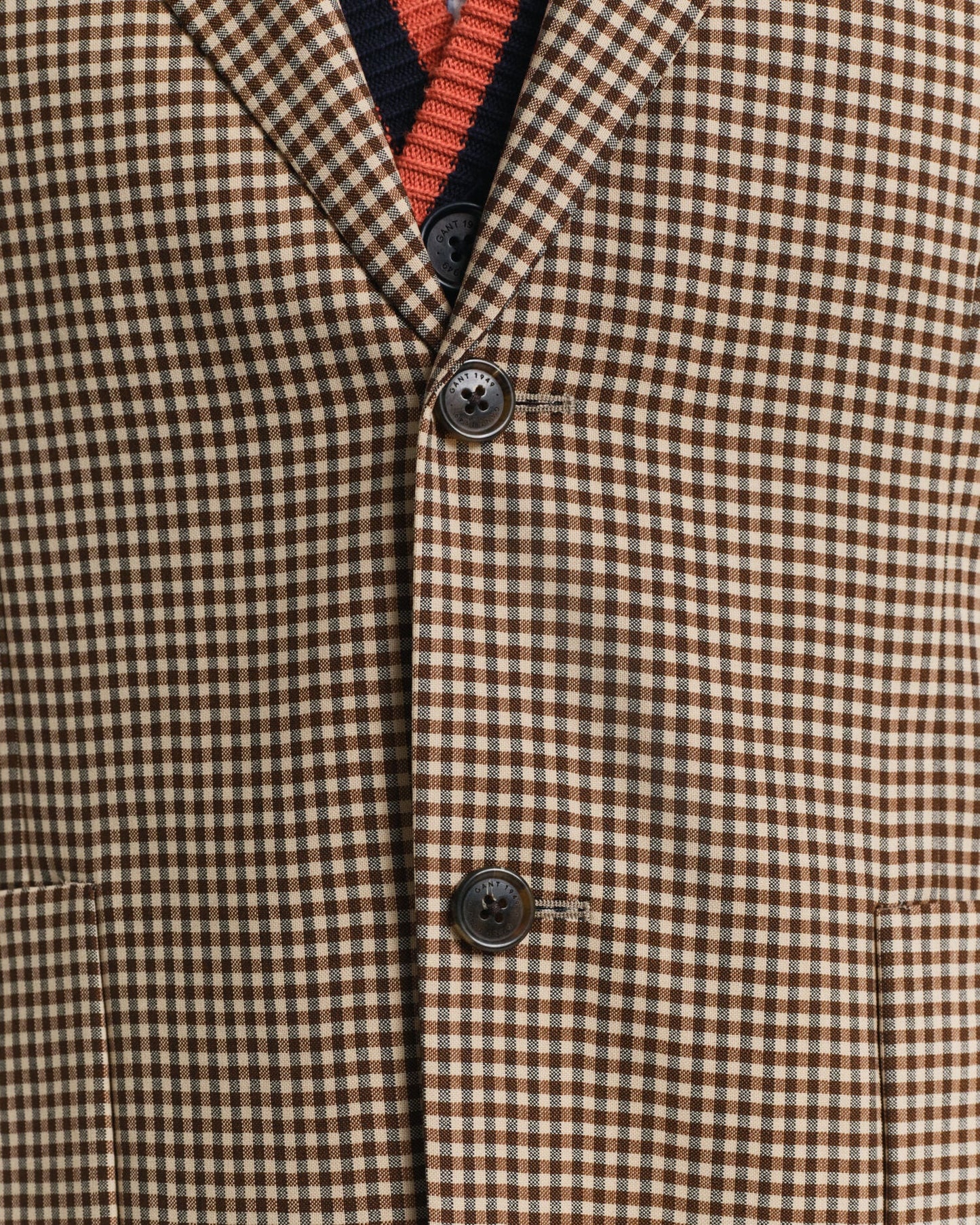 Relaxed Fit Gingham Checked Blazer