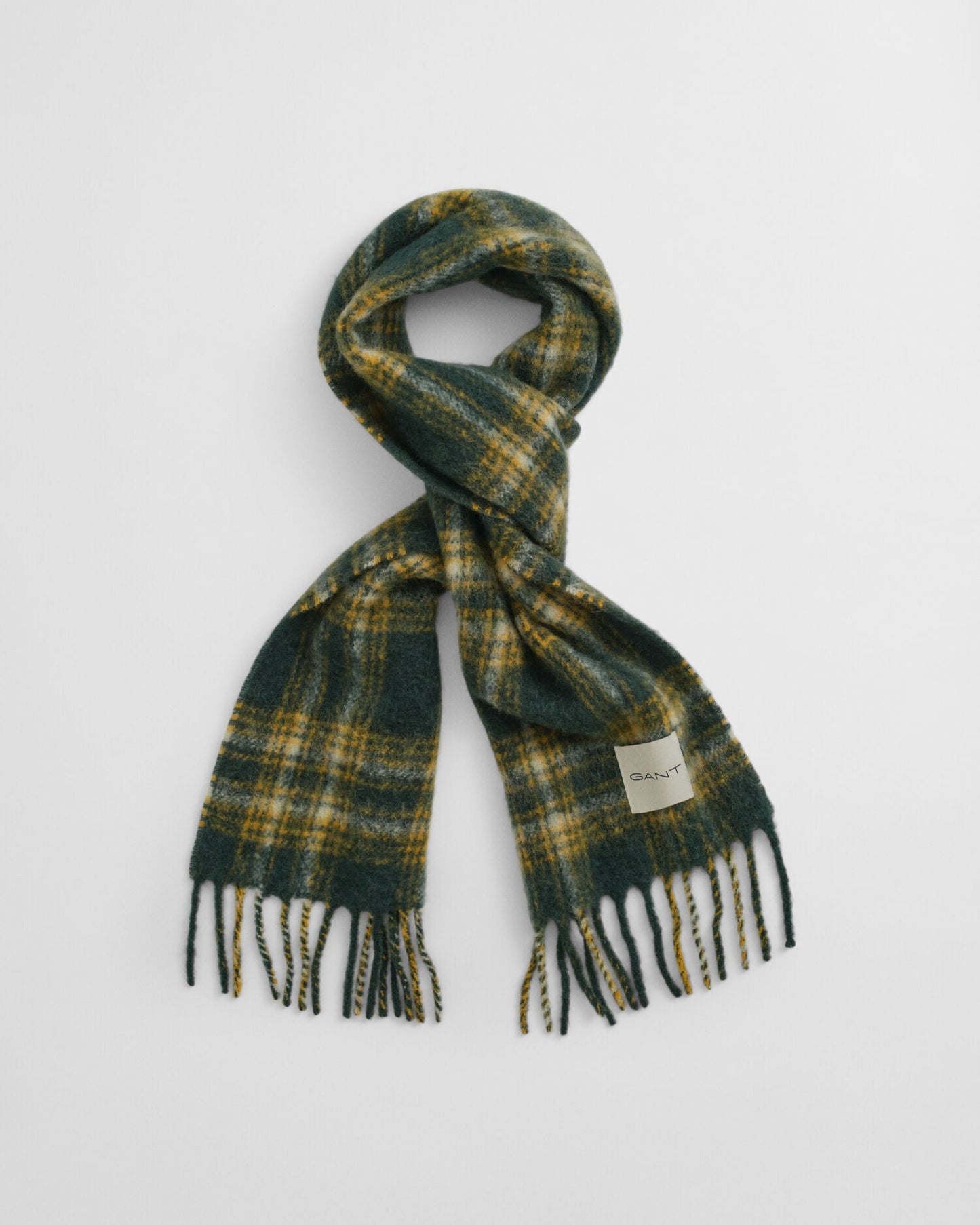 Checked Mohair Alpaca Blend Scarf