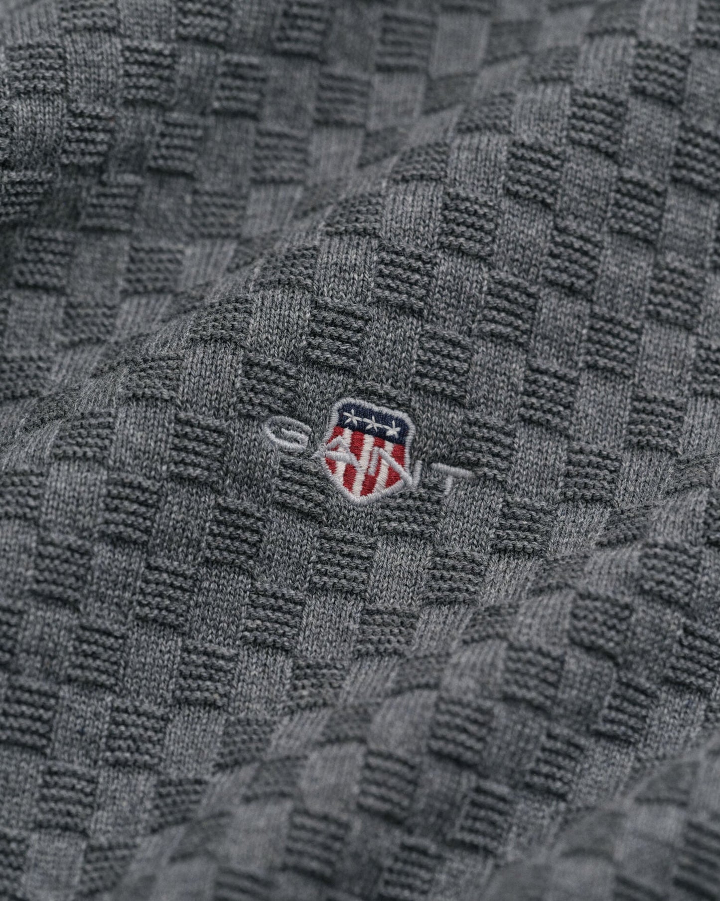 Micro Textured Crew Neck Sweater