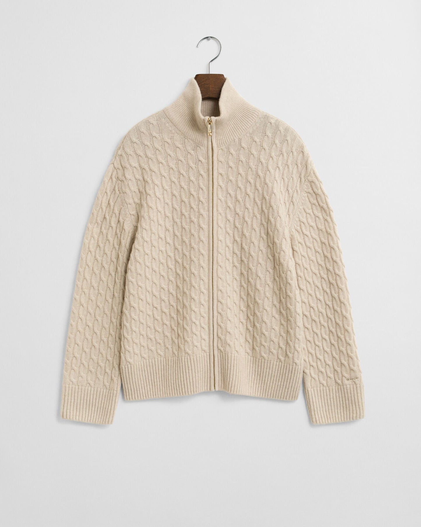 Cable Knit Zip Cardigan