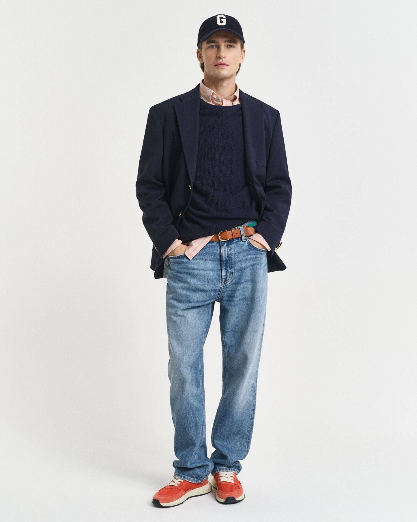 Cotton Pique Crew Neck Sweater