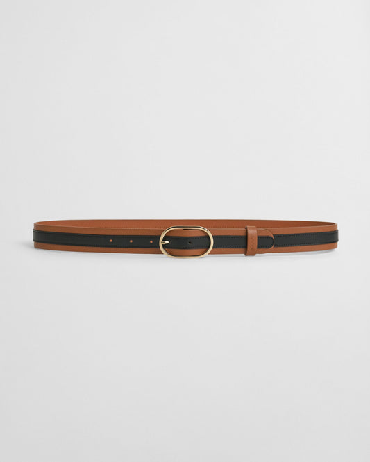 Striped Leather Belt