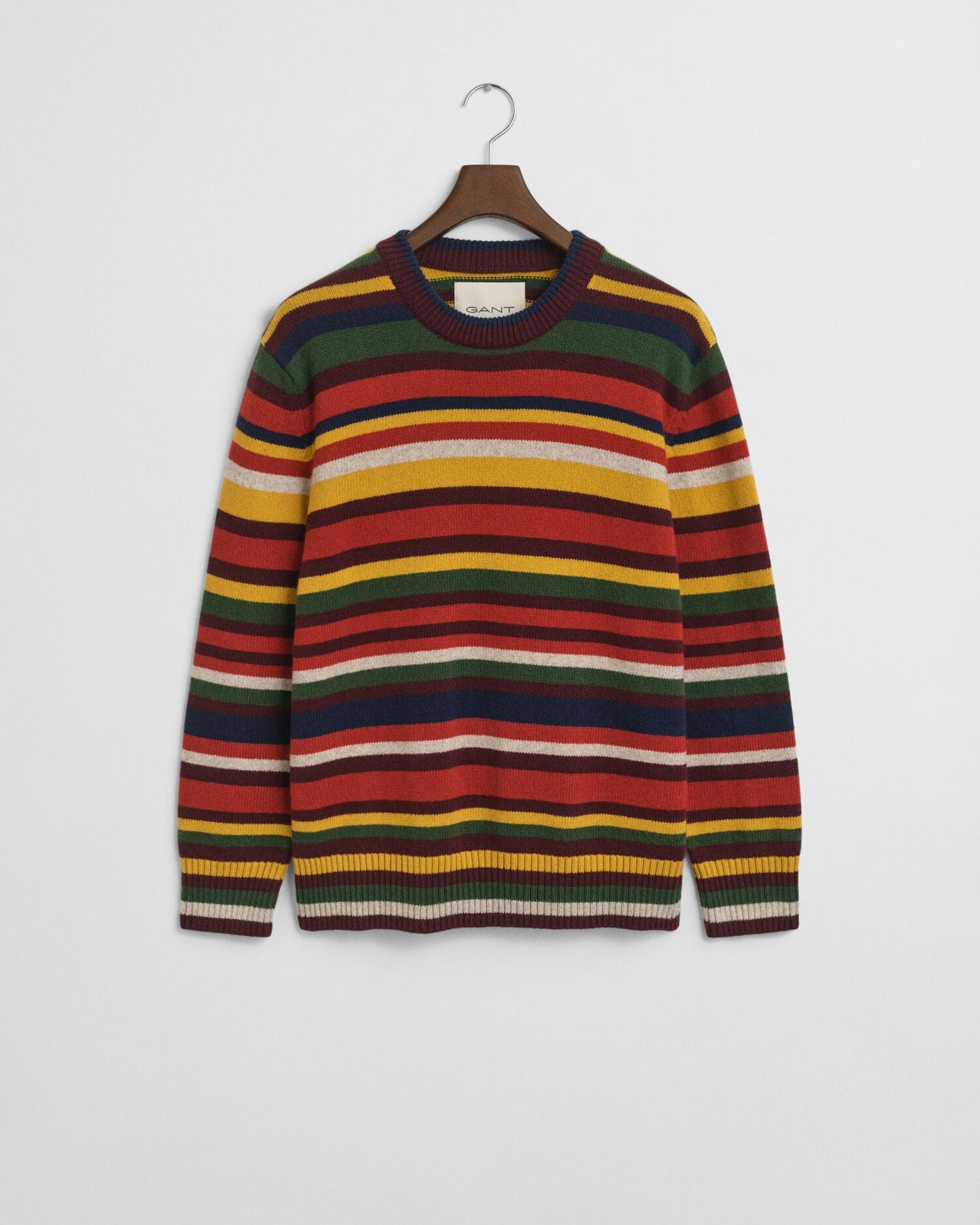 Multicolored Striped Crew Neck Sweater